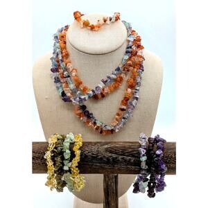 Lot of Gemstone Chip Bead Necklaces and Bracelets